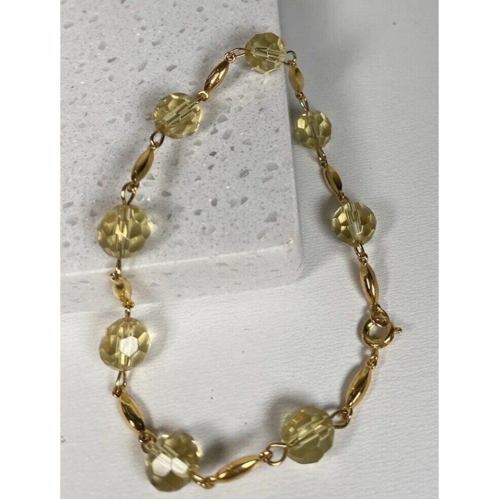 Yellow Green Bracelet New Ladies Round Beaded Bracelet